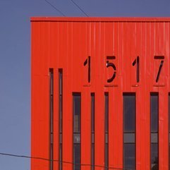 Best Inspirations : Unique Building Design The Red Barcode Building Roof Details - Karbonix