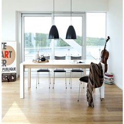 Unique Scandinavian Dining Room Design With Long Wooden Oval - Karbonix
