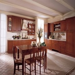 Vase Prettify Aged Brown Wooden Kitchen Furniture White Roses - Karbonix