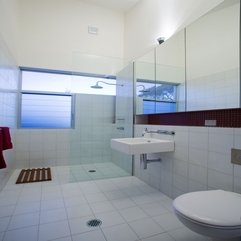 Best Inspirations : Villa Charming White Bathroom Interior In Diamond Beach House - Karbonix