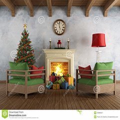Vintage Christams Living Room Royalty Free Stock Photography - Karbonix