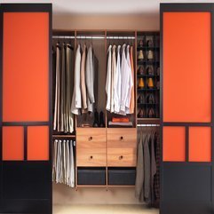 Walk Wardrobe Design Orange Accents - Karbonix