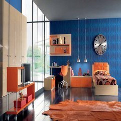 Best Inspirations : Wall Decor Teens Bedroom Design With Orange Accents Navy Blue - Karbonix