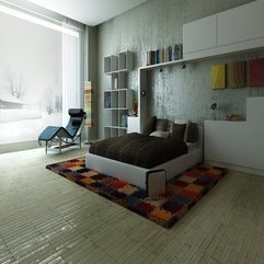 Wall Modern Bedroom With Super Cozy Chair From Different View By Ivailo White Brick - Karbonix