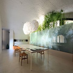 Wall With Green Plants Behind It In Dining Room Glazed - Karbonix