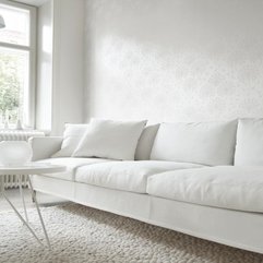 Wall With Sofa Table Rug Simple White - Karbonix