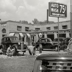 Washington DC BW Mechanic Classic Car Retro History Architecture - Karbonix