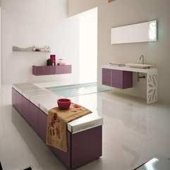 White Bathroom Ideas With Spa In Purple Accent Looks Cool - Karbonix
