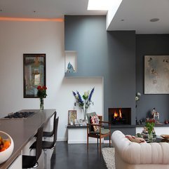 Best Inspirations : White Beautiful Modern Eclectic Home Interior Design With Fireplace Grey - Karbonix