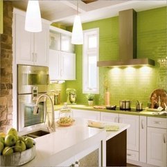 White Beautiful Small Kitchen Green - Karbonix