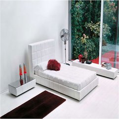 White Bedroom Design With White Bed Corner Garden Space Saving - Karbonix