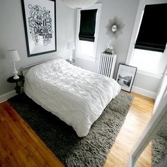 Best Inspirations : White Black Bedroom With Wooden Floor Artistic Wall Painting In Modern Style - Karbonix