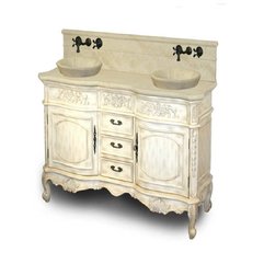 White Double Bathroom Vanity With Raised Sinks Free Shipping Artistic Contemporary - Karbonix