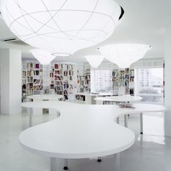 White Interior Office Space Library In Modern Style - Karbonix