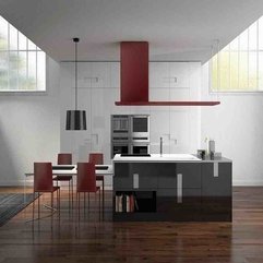 White Italian Kitchen With Wooden Floor Modern Re - Karbonix