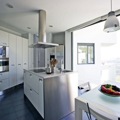Best Inspirations : White Kitchen Islcompleted With White Cabinets In Modern Style - Karbonix