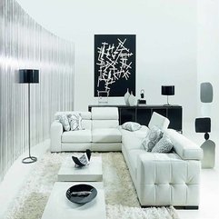 White Living Room Furniture Design Minimalist Black - Karbonix