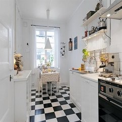 White On Modern Kitchen Flooring Black - Karbonix