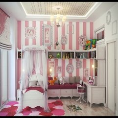 White Pink Striped Wall Girls Bedroom Looks Girly - Karbonix
