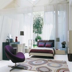 White Purple Bedroom Open Design Conttemporary - Karbonix
