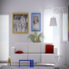 White Red Blue Living Design Simple Clean - Karbonix