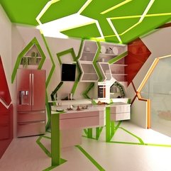 White Red For Kitchen Design Ideas In Green - Karbonix