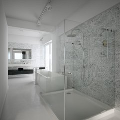 White Shower Room Glass Wall Modern Black - Karbonix