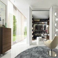 White Small Walk In Built Closet With A Seating Area Grey - Karbonix