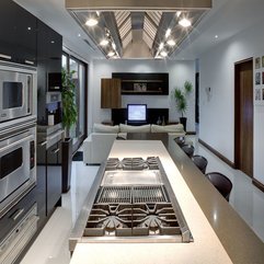 White Table With Stove Inside In Kicthen Grey - Karbonix