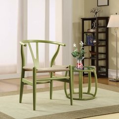 Wishbone Chair And Table With Chic Floor Lamp And Soft Carpet - Karbonix