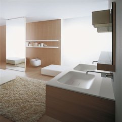 Best Inspirations : Withe With Wood Great Bathroom Design Create Fresh Atmosphere - Karbonix