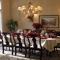 Wonderful Dining Table Setting In Classic Elegant Festive Red And - Karbonix