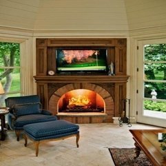 Wonderful Wall Mounted TV Idea With Classy Fireplace Design - Karbonix