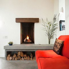 Best Inspirations : Wood Fireplace Orange Sofa - Karbonix