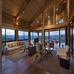 Wood House With Warm Lighting And Great View Outside Modern Contemporary - Karbonix