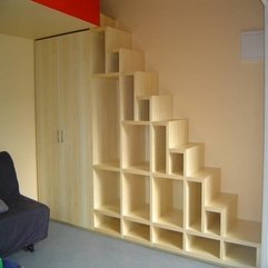 Wood Under Stair Shelf Storage Solutions Looks Cool - Karbonix