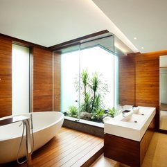 Best Inspirations : Wooden Bathroom Design Create Fresh Atmosphere - Karbonix