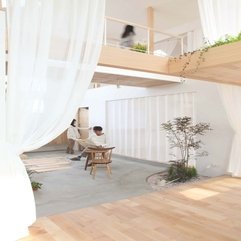 Wooden Floor View Upper Level White Curtain - Karbonix