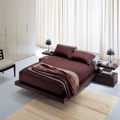 Wooden Modern Italian Bed On Rug Dark - Karbonix