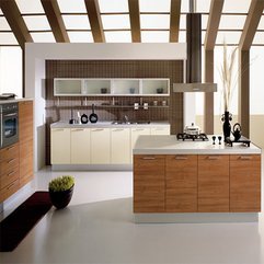 Wooden Open Kitchen Design Modern White - Karbonix