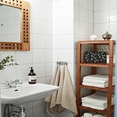 Wooden Open Shefl Tiny Bathroom - Karbonix